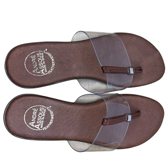 Andre Assous Nice Clear Slip On Leather Sandal NWT Size 9 - Picture 8 of 13